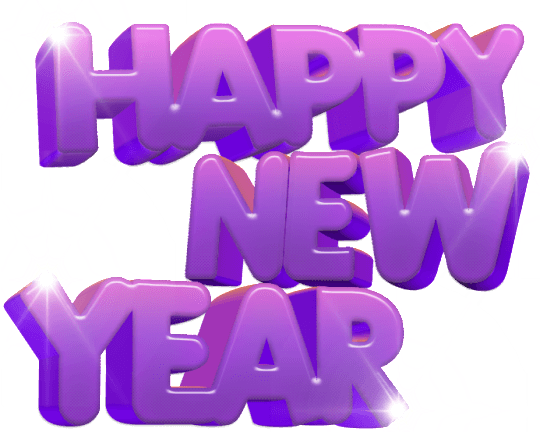 Happy New Year Purple transparent PNG - StickPNG