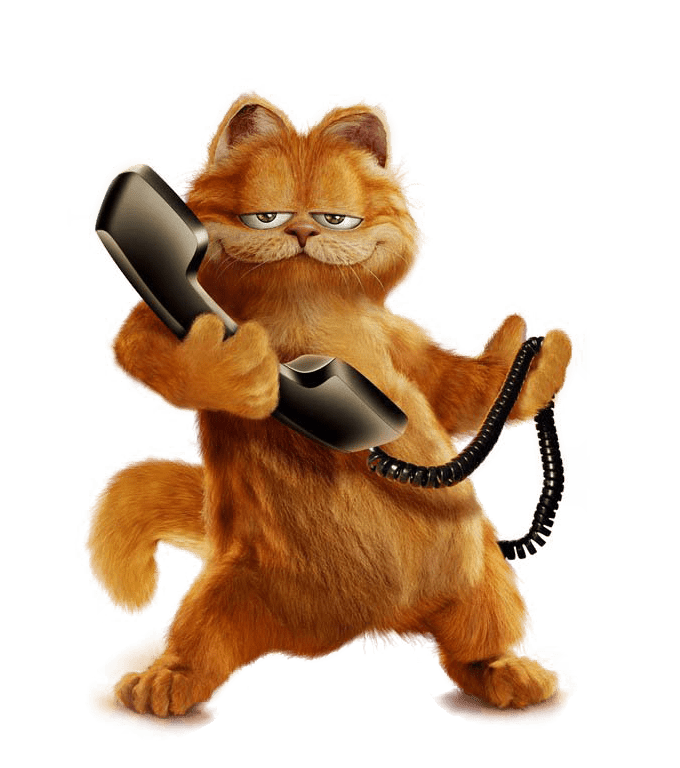 Garfield on the Phone transparent PNG - StickPNG