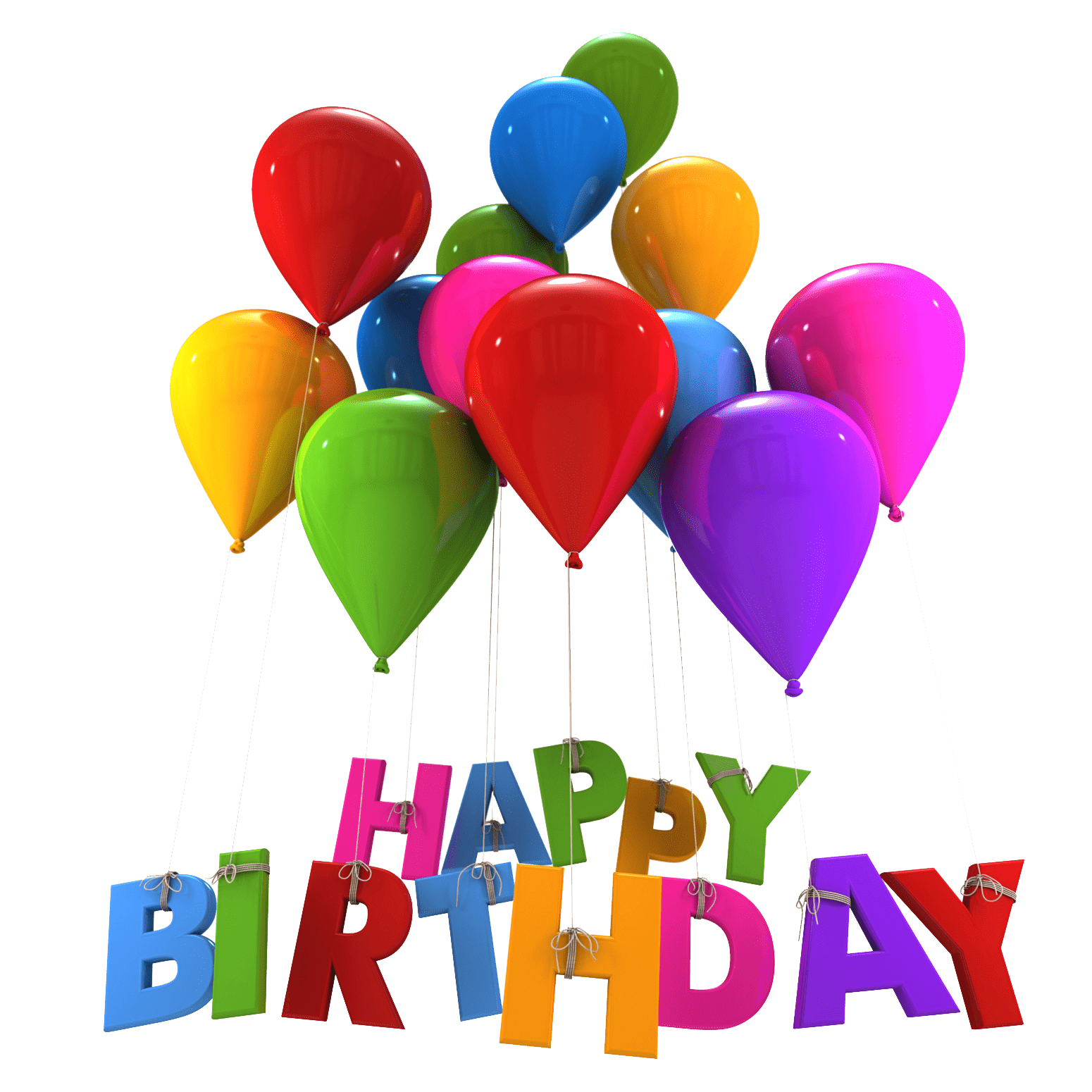 Happy Birthday Balloons Hanging Letters Transparent Png Stickpng